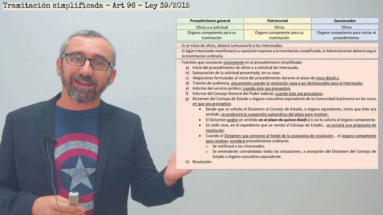 la tramitación simplificada del procedimiento administrativo