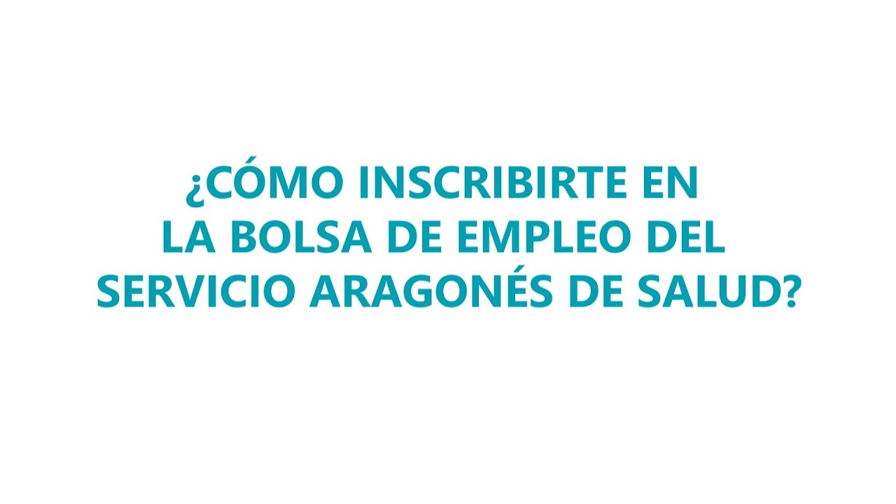 bolsa empleo servicio aragones de salud