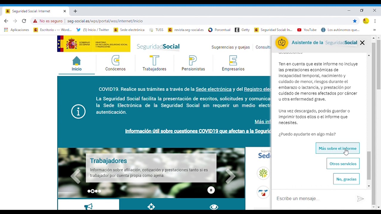 informe integro de prestaciones de la seguridad social