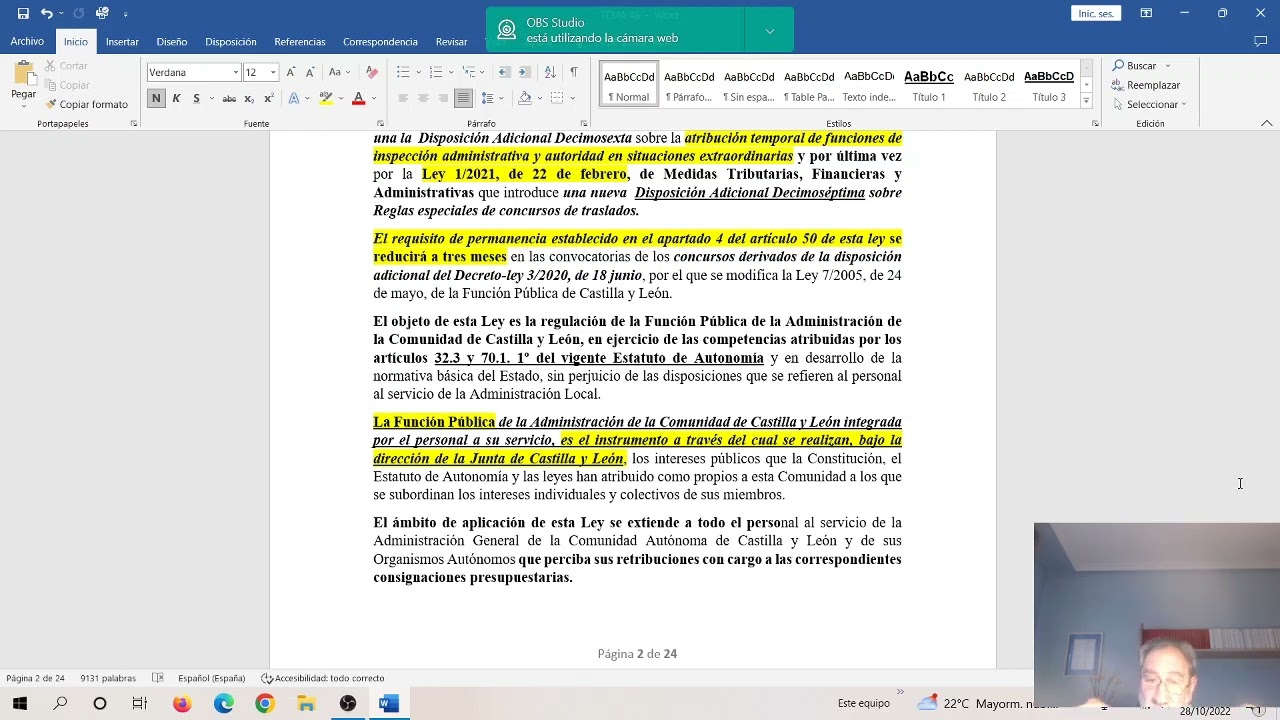 resumen ley función pública castilla y león